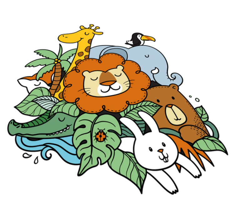 Tapis vinyle animal scène animale ludique - TenStickers