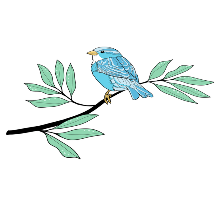 Tapis vinyle animal oiseau aux plumes bleues - TenStickers