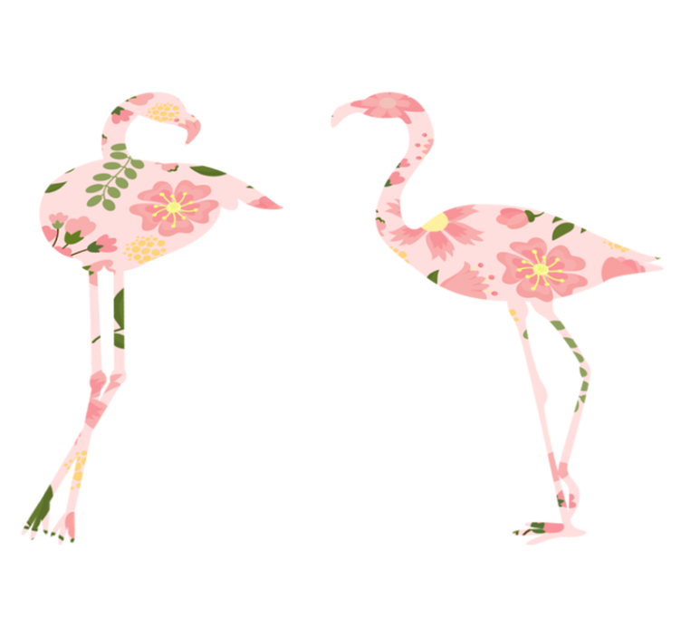 Tapis vinyle animal motif floral flamant rose - TenStickers