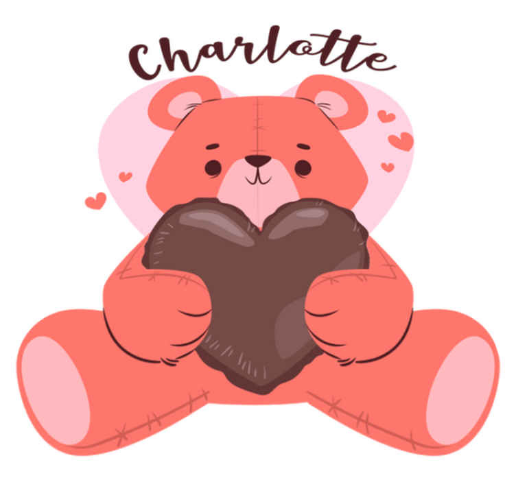 Tapis vinyle animal ours mignon tenant un cœur - TenStickers