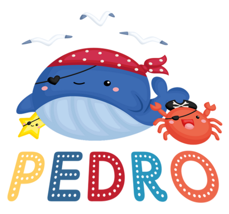 Tapis vinyle animal baleine pirate mignonne - TenStickers