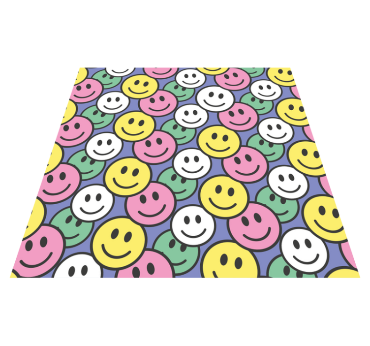 Tapis vinyle animal motifs sourires colorés - TenStickers