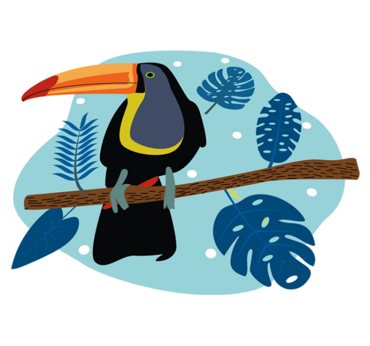 Tapis vinyle animal toucan tropical perché - TenStickers