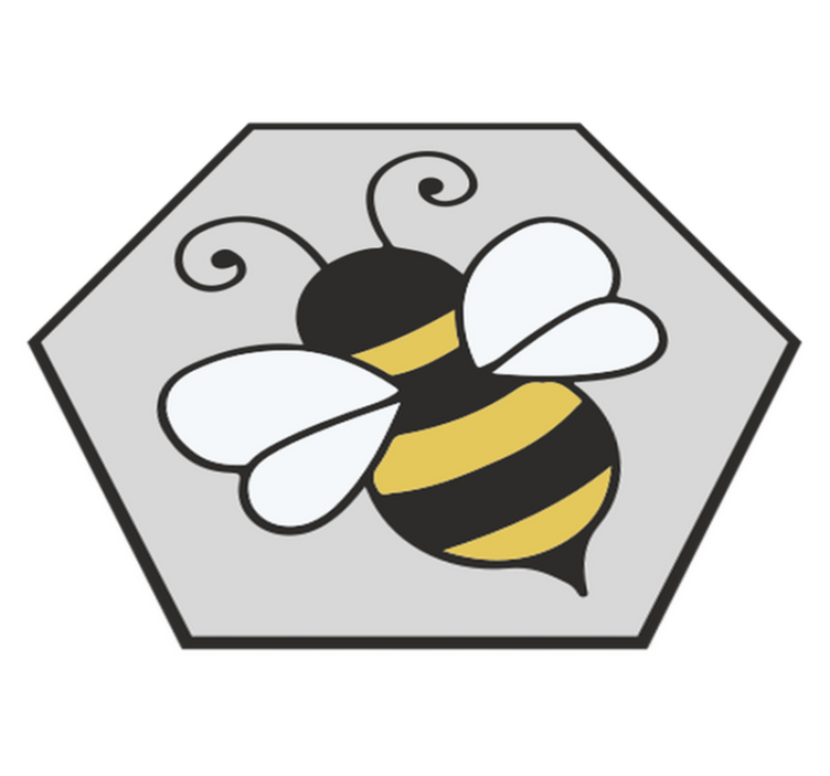 Tapis vinyle animal design hexagonal abeille - TenStickers