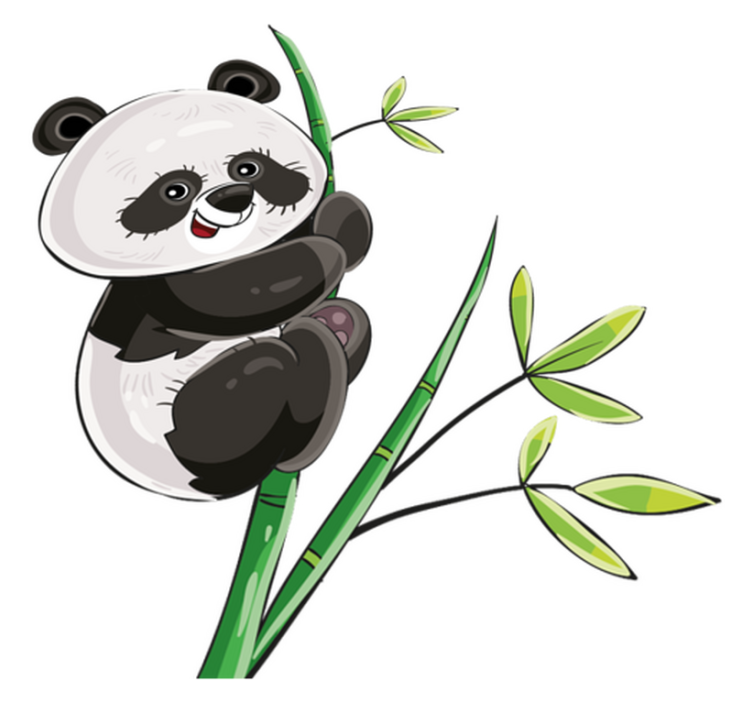 Tapis vinyle animal panda grimpant sur bambou - TenStickers