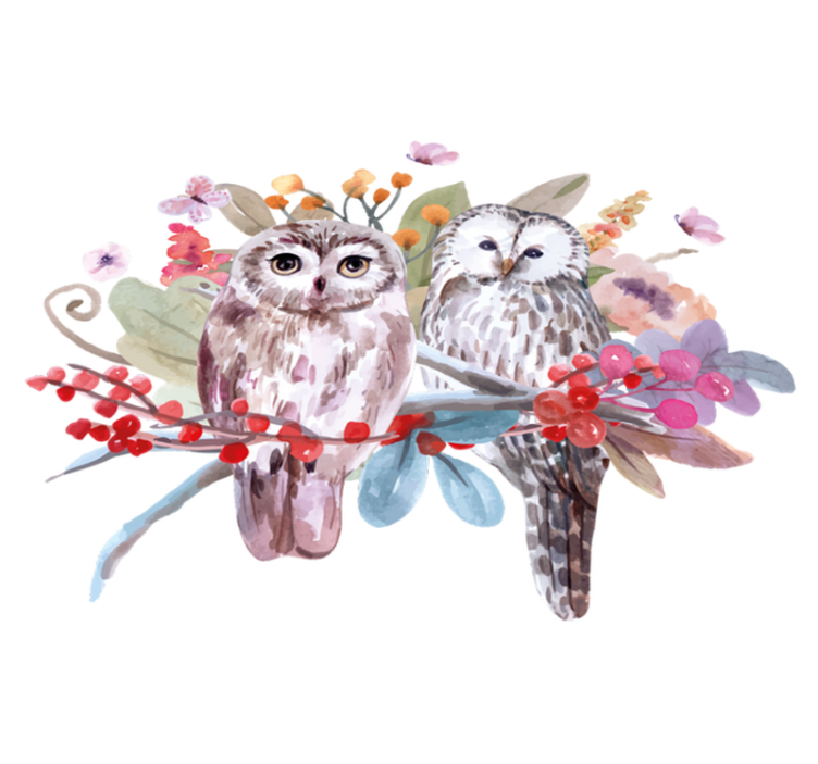 Tapis vinyle animal hiboux dans la nature - TenStickers