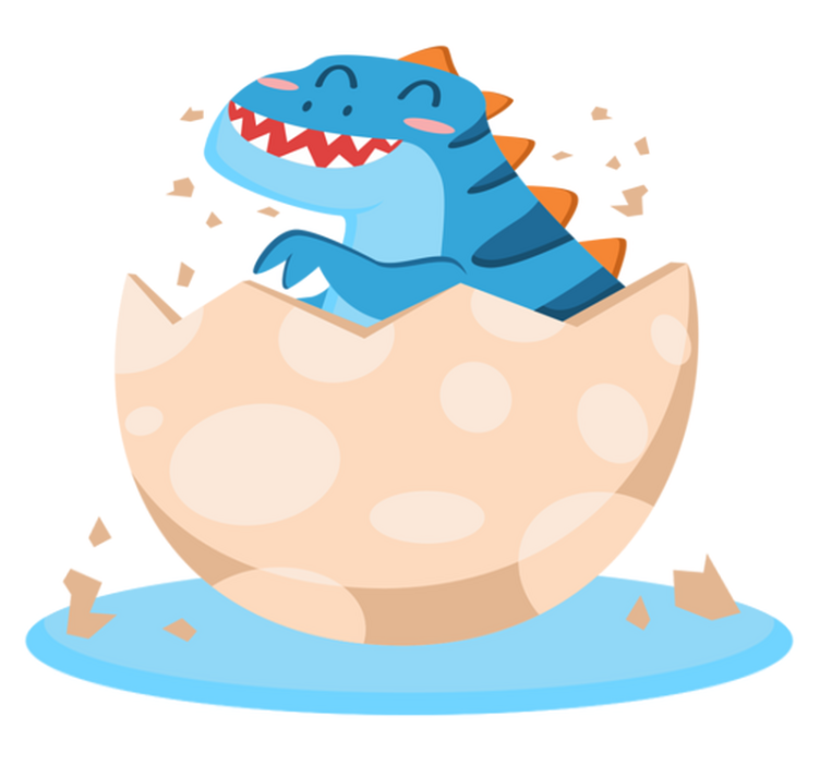 Tapis vinyle animal bébé dinosaure heureux - TenStickers