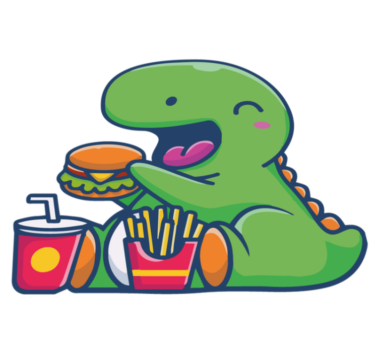 Tapis vinyle animal dinosaure vert joyeux - TenStickers