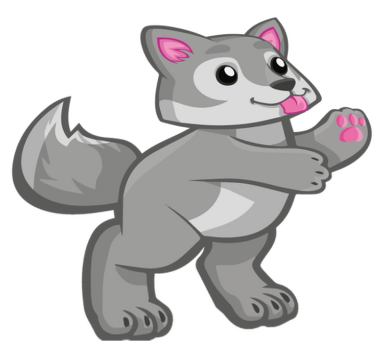 Tapis vinyle animal personnage de chiot joueur - TenStickers