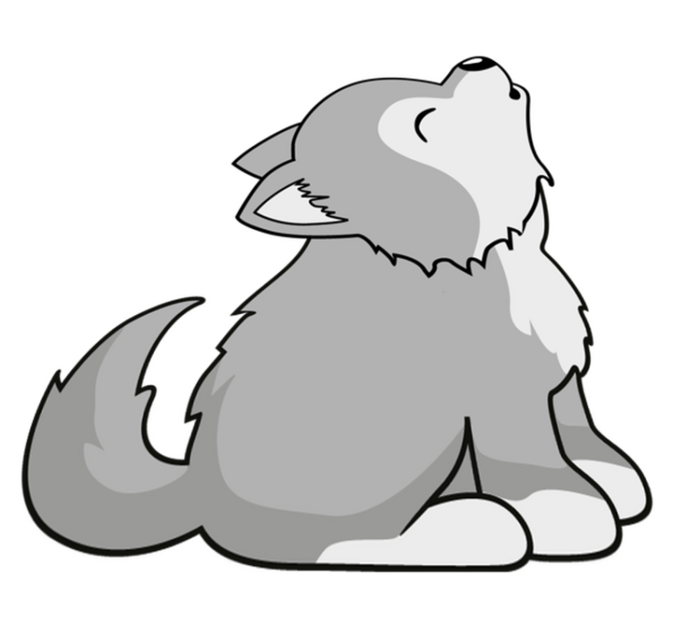 Tapis vinyle animal illustration de chien hurlant - TenStickers