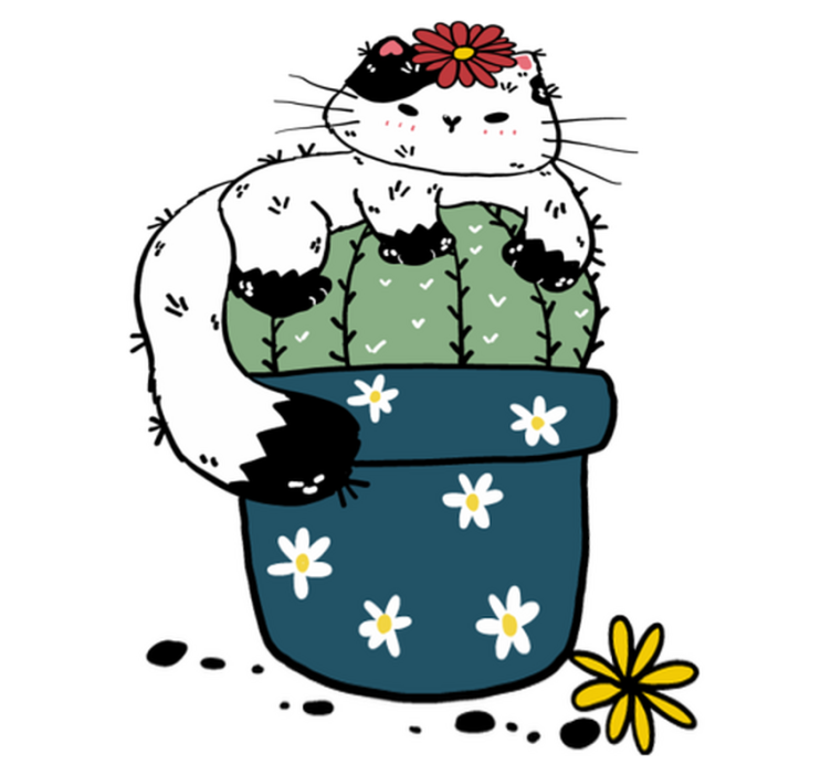 Tapis vinyle animal chat joueur cactus - TenStickers