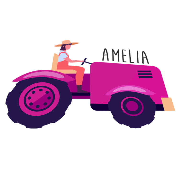 Tapis vinyle animal aventure de tracteur personnalisée - TenStickers