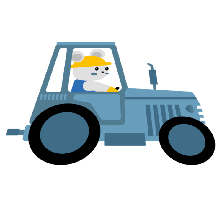 Tapis vinyle animal ours fermier mignon - TenStickers