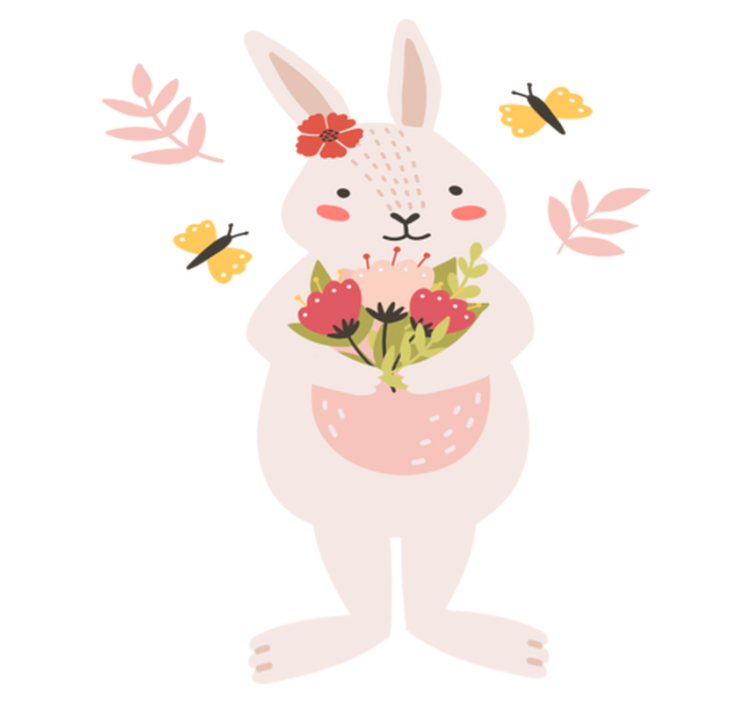 Tapis vinyle animal œuvre d'art adorable lapin - TenStickers