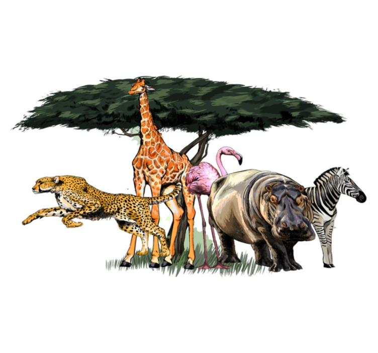 Tapis vinyle animal safari en famille de girafes - TenStickers