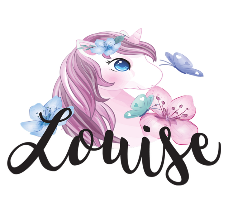 Tapis vinyle animal licorne avec papillon - TenStickers