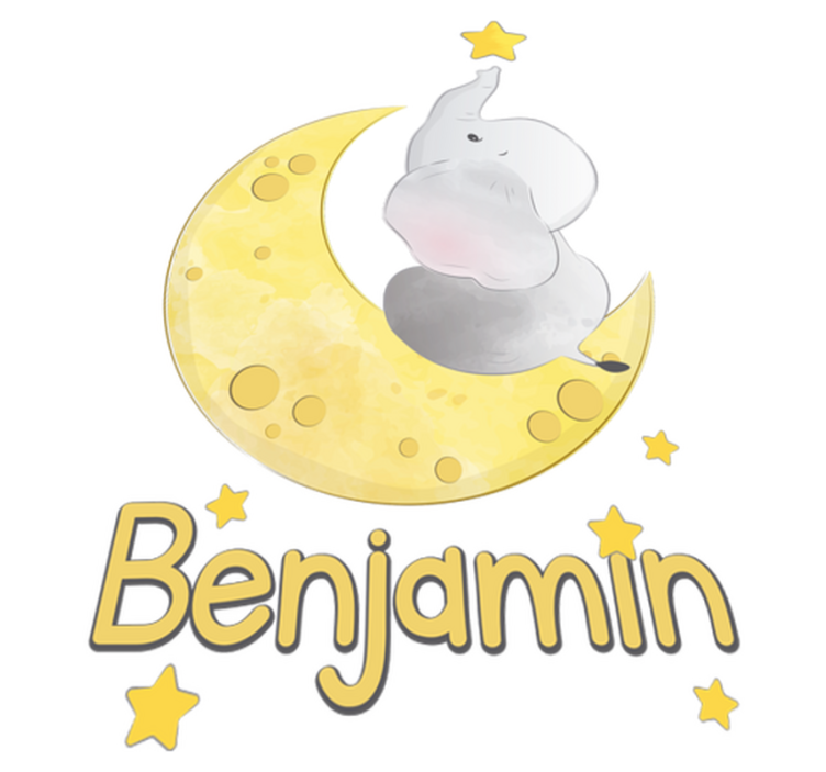 Tapis vinyle animal lune et étoiles avec nom - TenStickers