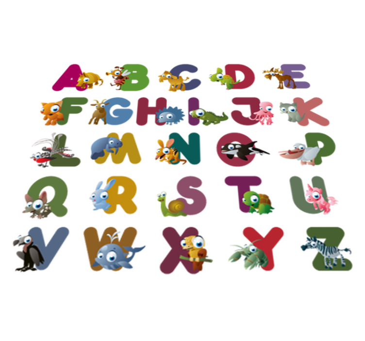 Tapis vinyle animal alphabet des animaux - TenStickers