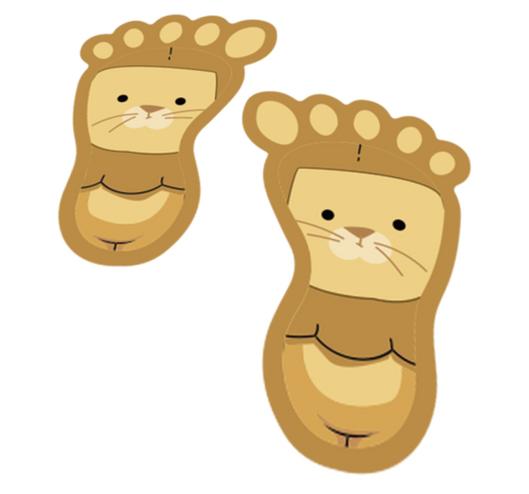 Tapis vinyle animal empreintes d'animaux mignons - TenStickers