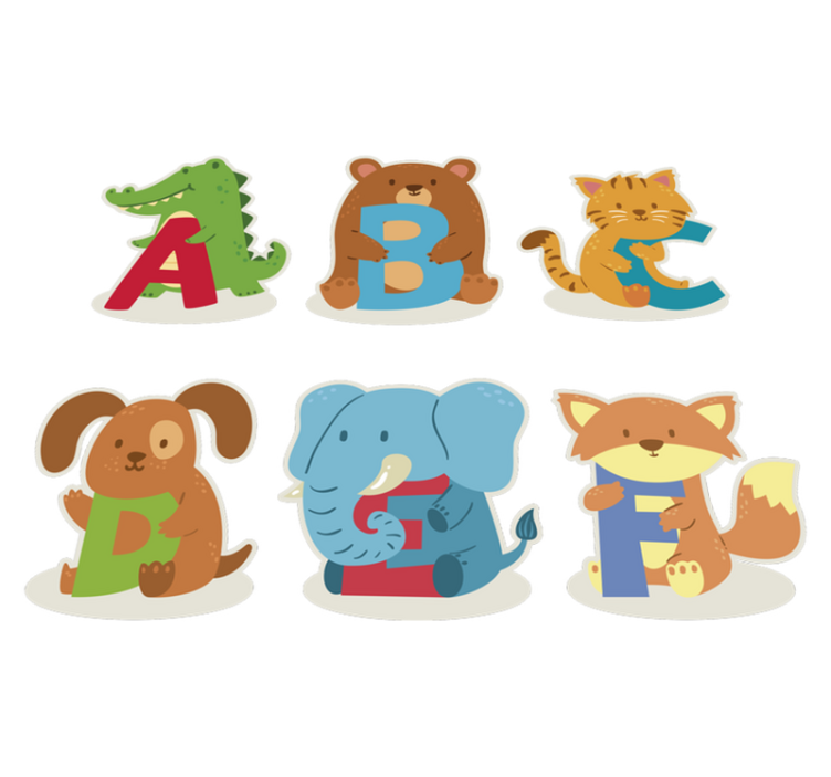 Tapis vinyle animal alphabet d'animaux pour enfants - TenStickers