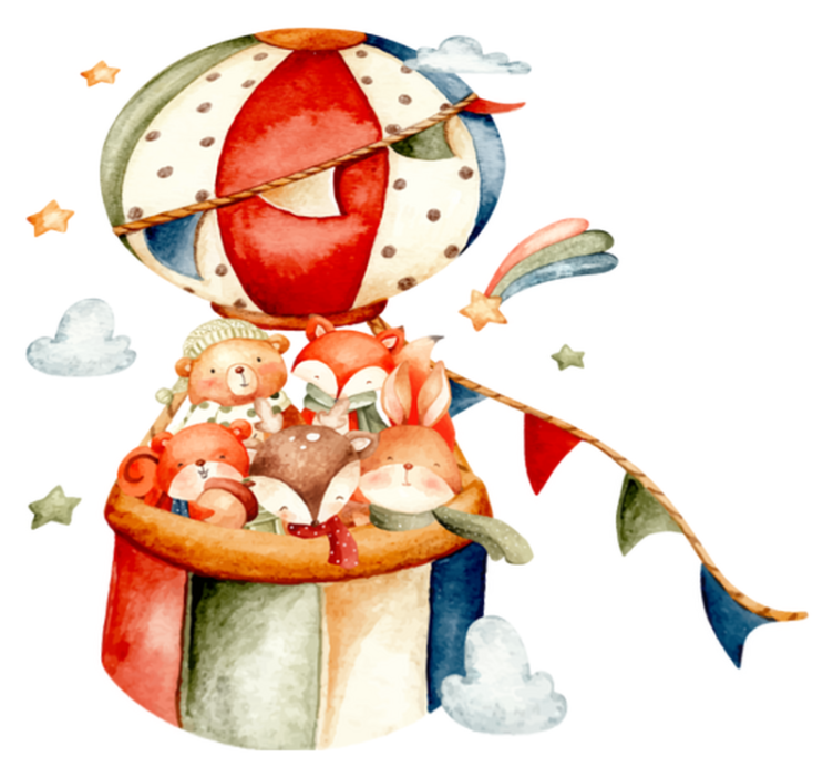 Tapis vinyle animal animaux suspendus sur des ballons - TenStickers