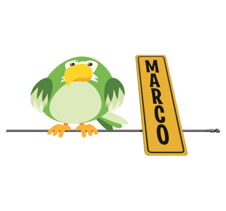 Tapis vinyle animal perroquet sauvage avec nom - TenStickers