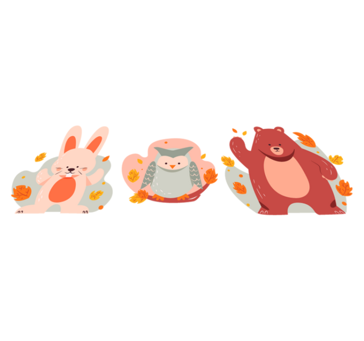 Tapis vinyle animal ours et lapins des bois - TenStickers