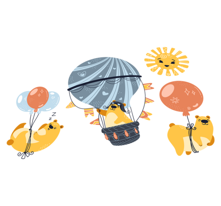 Tapis vinyle animal animaux suspendus à des ballons - TenStickers