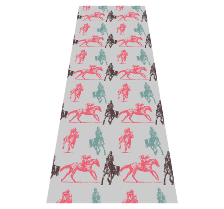 Tapis vinyle animal motif cheval sur fond gris - TenStickers