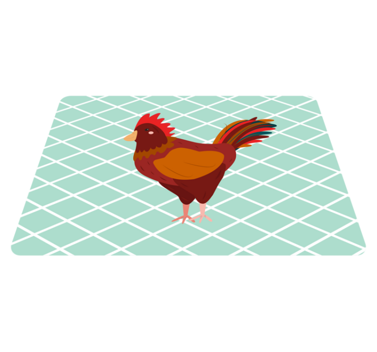 Tapis vinyle animal coq rouge de profil - TenStickers