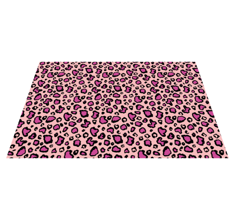 Tapis vinyle animal imitation léopard rose et noir - TenStickers