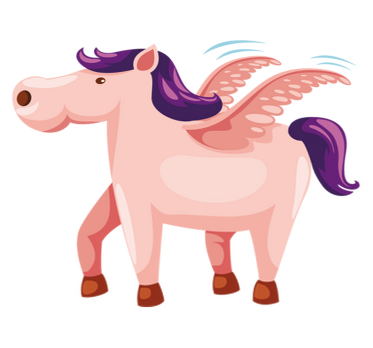 Tapis vinyle animal poney ailé mignon - TenStickers