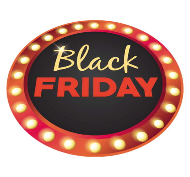 Tapis vinyle black friday promotion ronde rouge - TenStickers