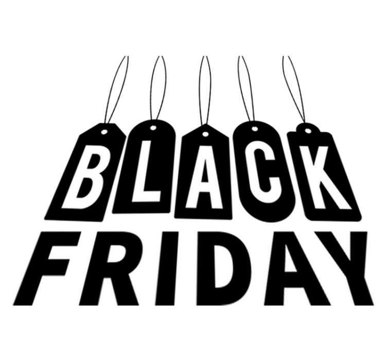 Tapis vinyle black friday texte noir et blanc - TenStickers