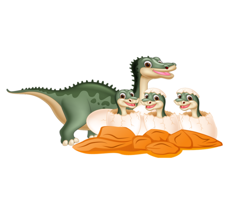 Tapis vinyle animal famille de dinosaures mignons - TenStickers