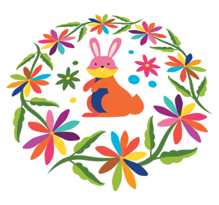 Tapis vinyle animal design lapin coloré - TenStickers