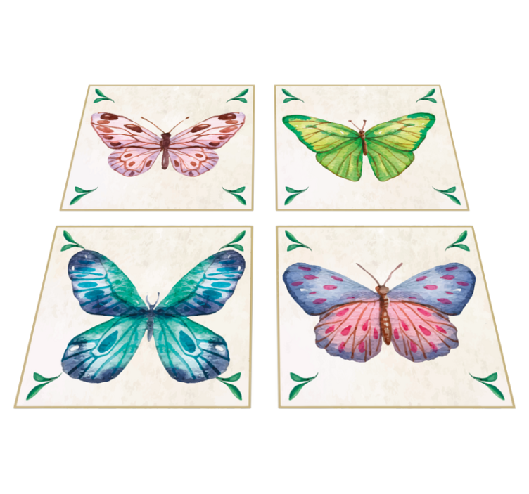 Tapis vinyle animal designs de papillons éclatants - TenStickers