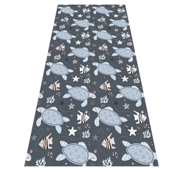 Tapis vinyle animal tortues et poissons sous-marin - TenStickers