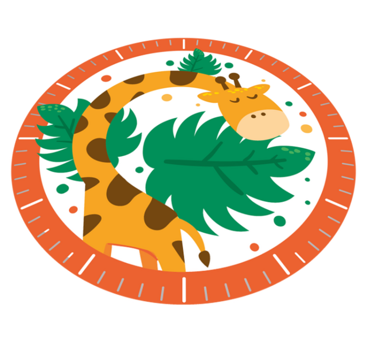 Tapis vinyle animal horloge enfant girafe - TenStickers