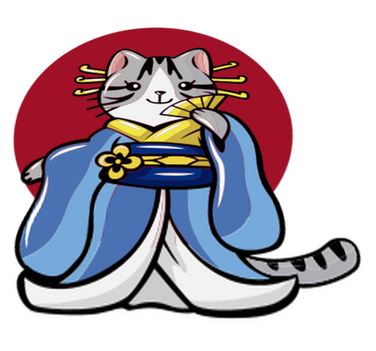 Tapis vinyle animal chat décoratif japonais - TenStickers