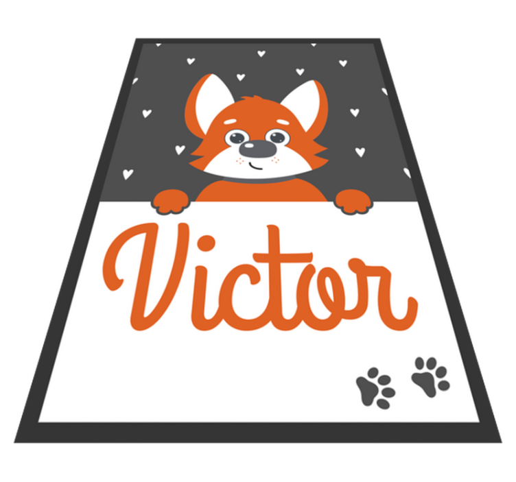 Tapis vinyle animal affiche enfant avec prénom - TenStickers