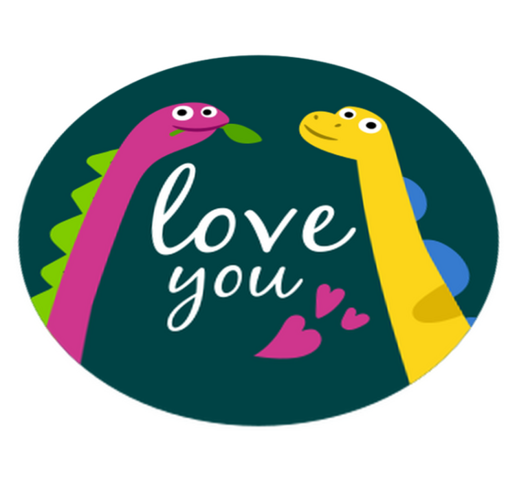 Tapis vinyle animal love you dinosaure - TenStickers