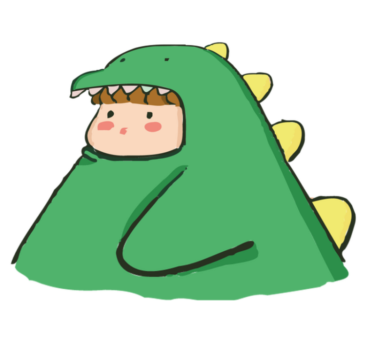 Tapis vinyle animal humain en costume de dinosaure mignon - TenStickers