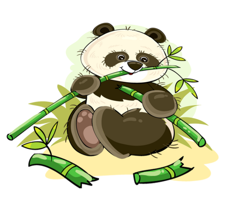 Tapis vinyle animal emblème panda mignon - TenStickers