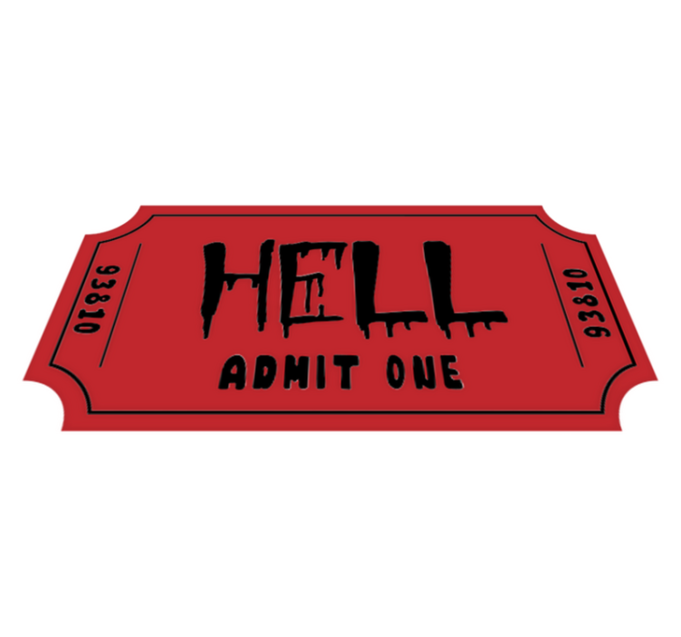 Tapis vinyle pour halloween ticket vers l'enfer - TenStickers