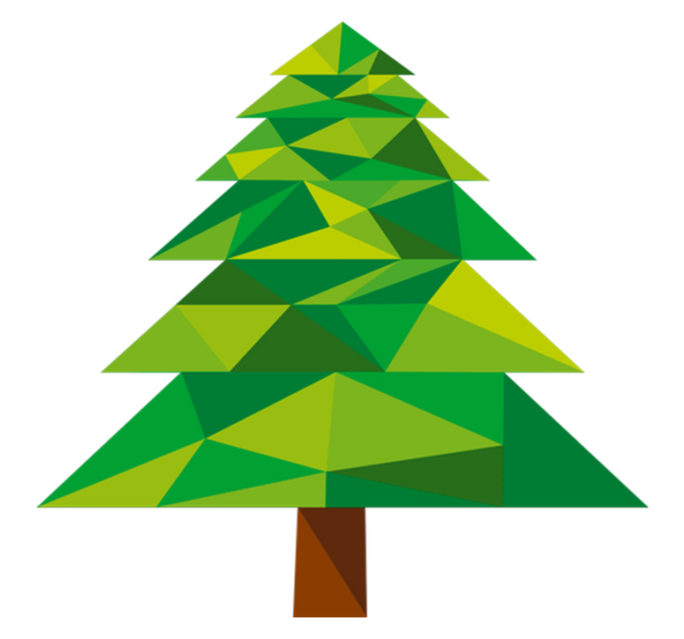 Tapis vinyle noël pin polygonal - TenStickers