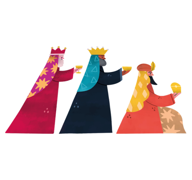 Tapis vinyle noël roi mage aquarelle - TenStickers