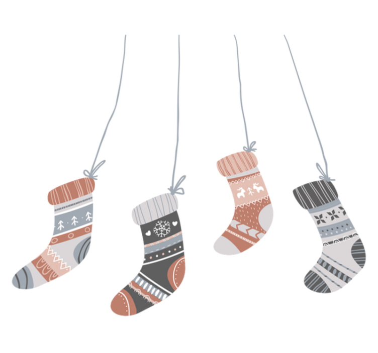 Tapis vinyle noël chaussettes de noël - TenStickers