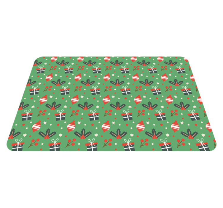 Tapis vinyle noël motif bonbons verts - TenStickers