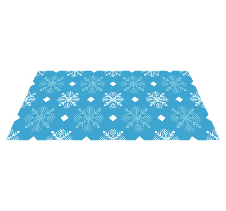 Tapis vinyle noël flocons de neige bleus - TenStickers